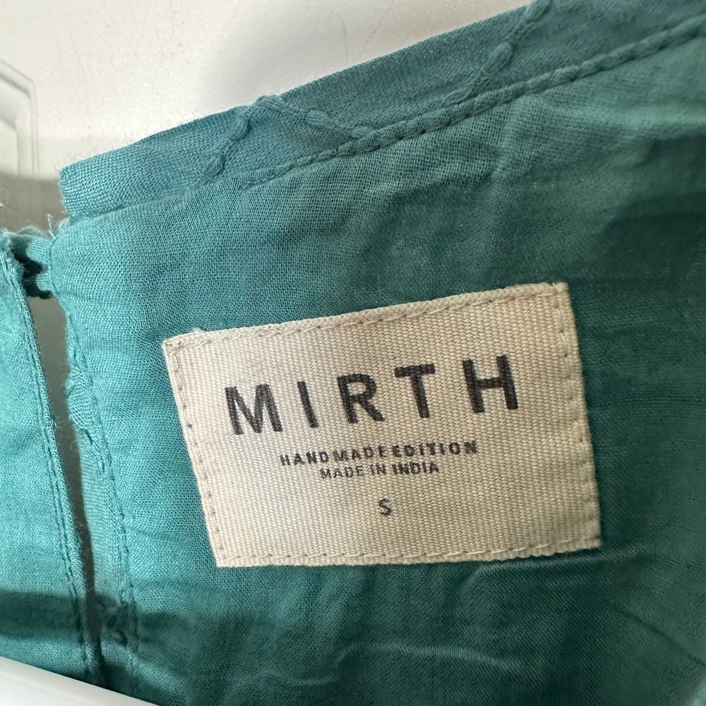 NWT MIRTH Field Top & Shorts Set Womens Small Teal Stitch Cotton Handmade Boho - Picture 5 of 11